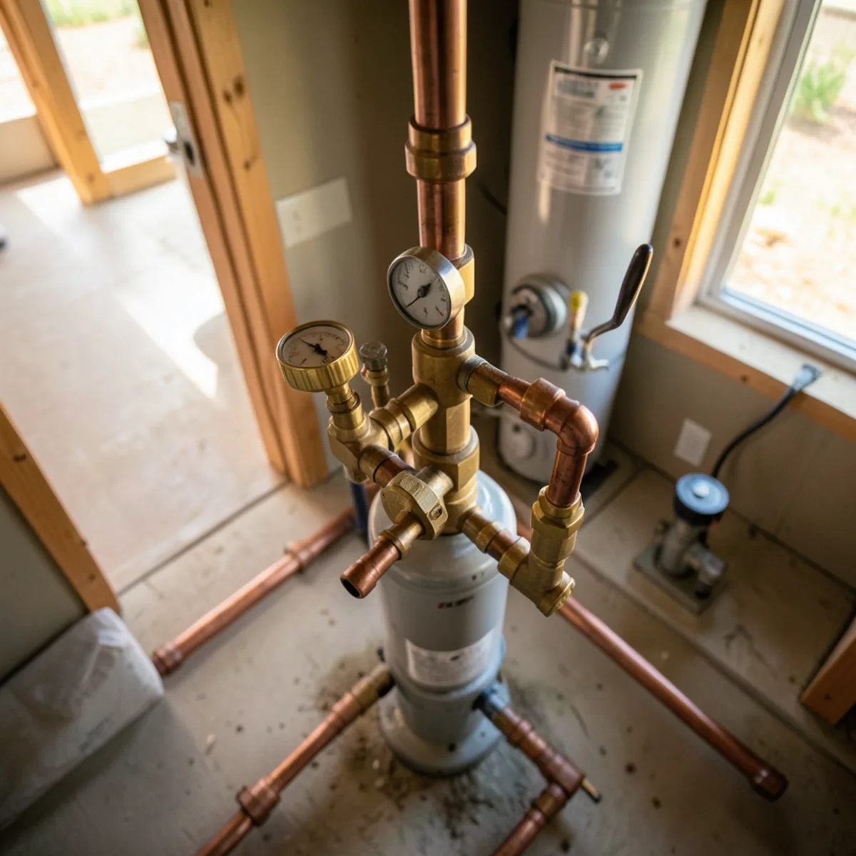 Completed water heater installation in Centennial