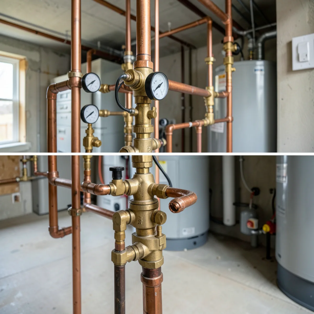 Water heater installation and piping in Foxfield