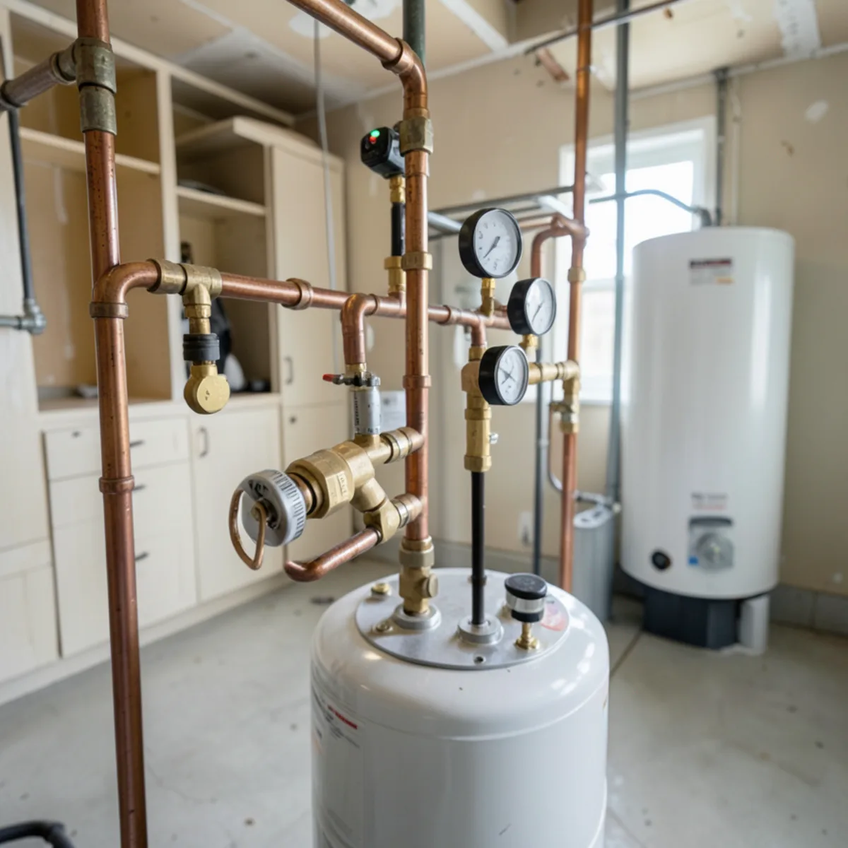 Detailed mechanical view for Water heater inspection in Littleton, CO