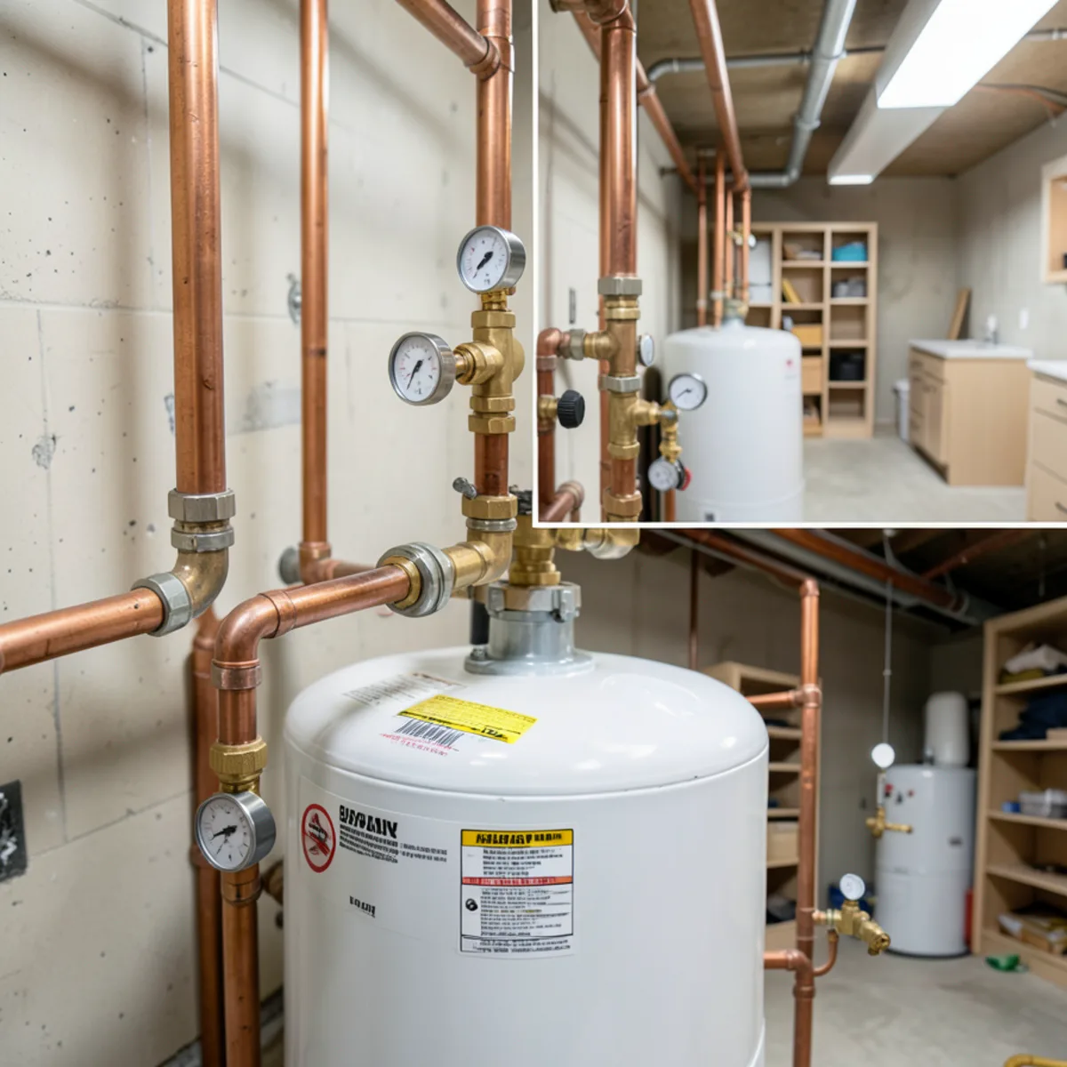 Detailed mechanical view for Water heater installation in Littleton, CO